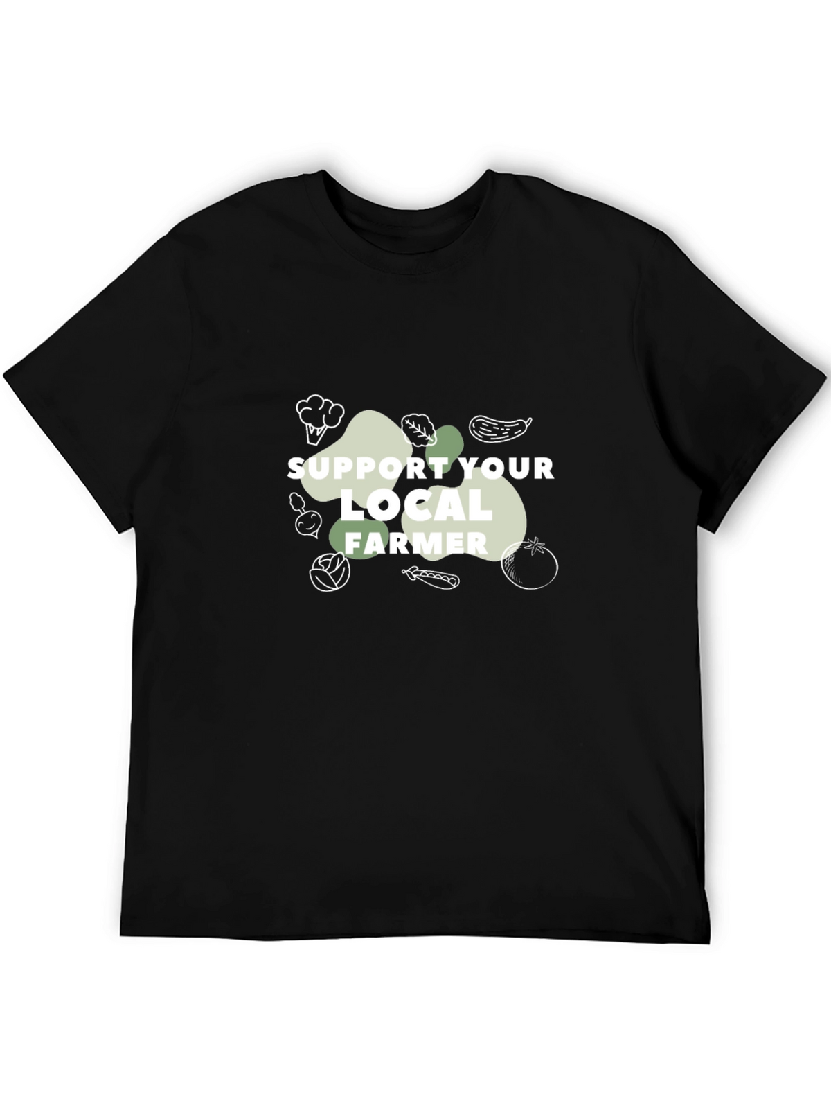 Support Local Farmer Graphic T-Shirt - Black