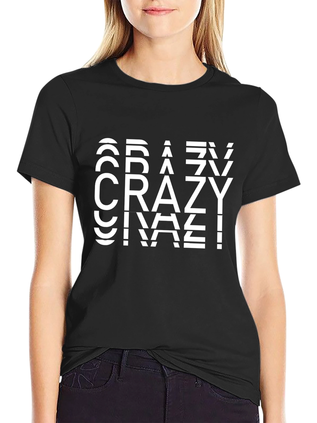 Mens Black Crazy Graphic Tee