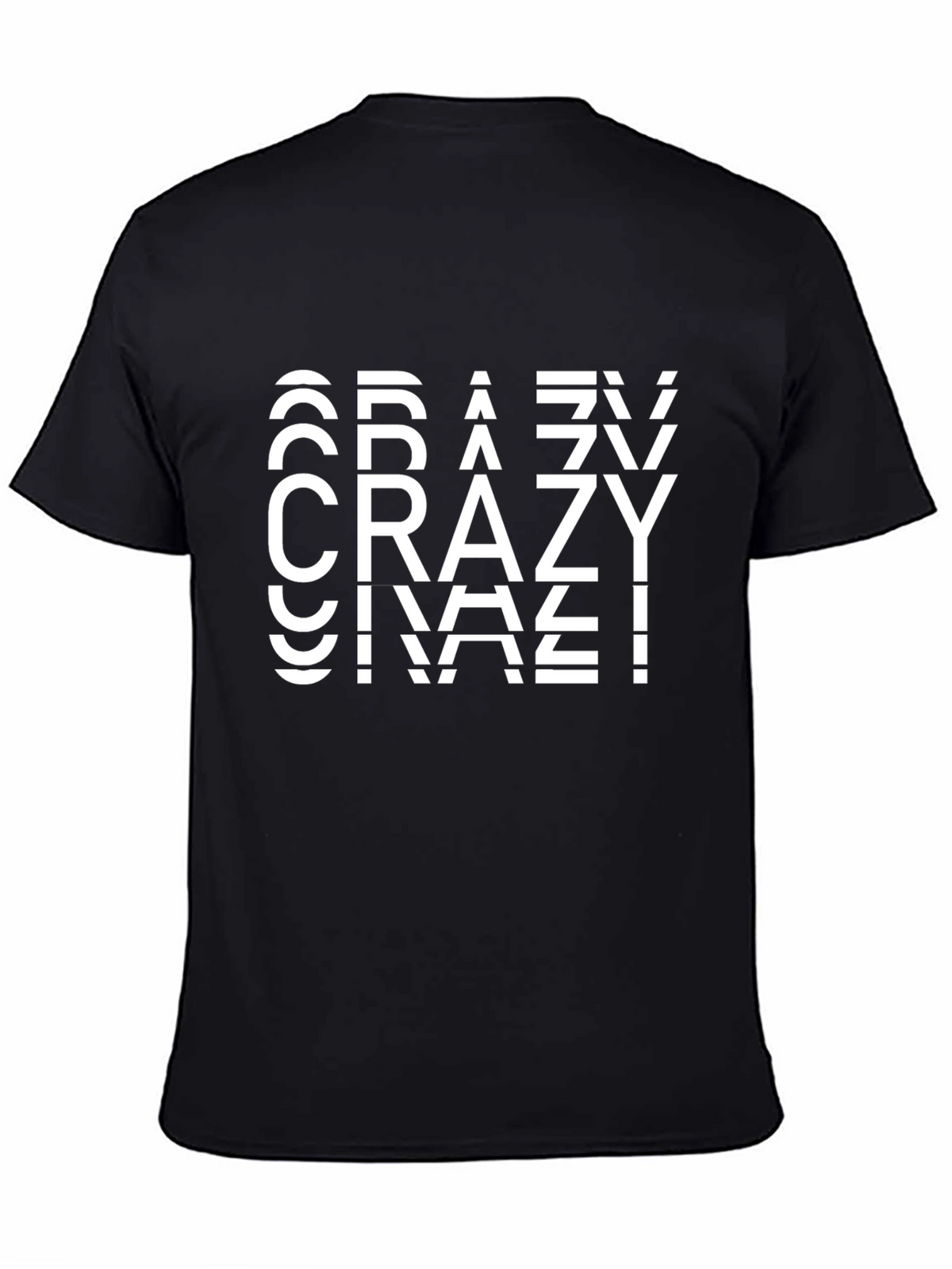 Mens Black Crazy Graphic Tee