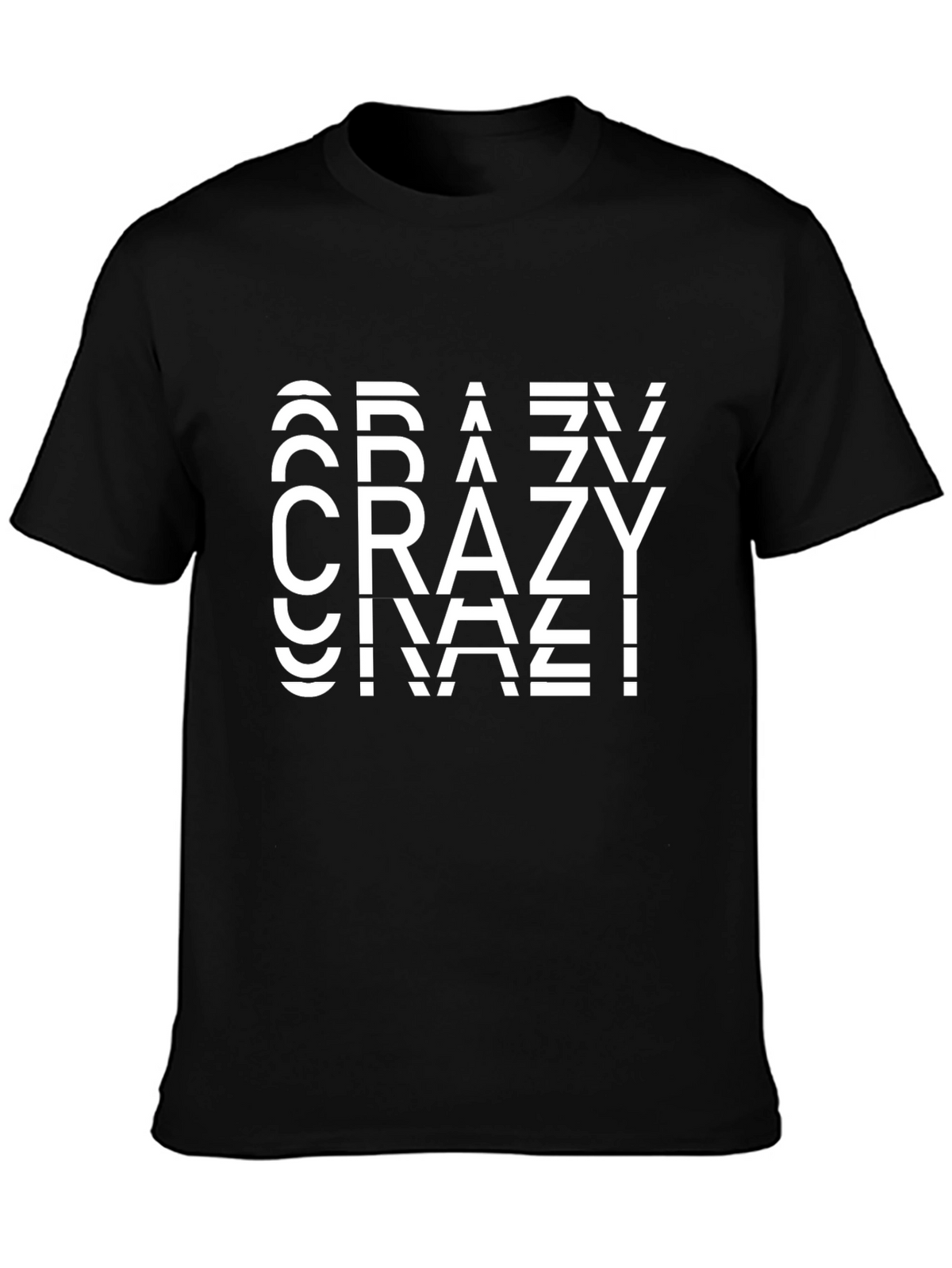 Mens Black Crazy Graphic Tee