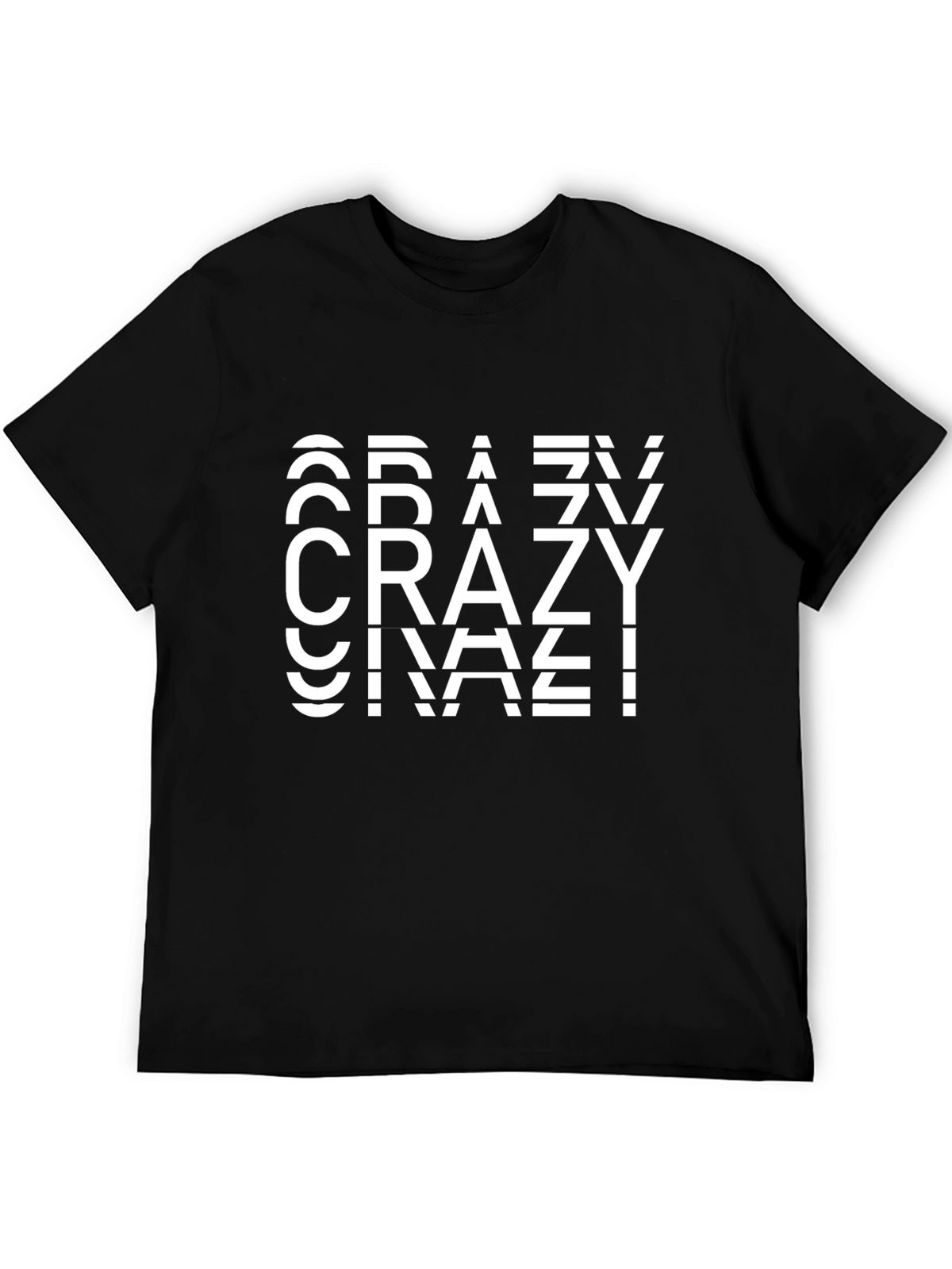 Mens Black Crazy Graphic Tee