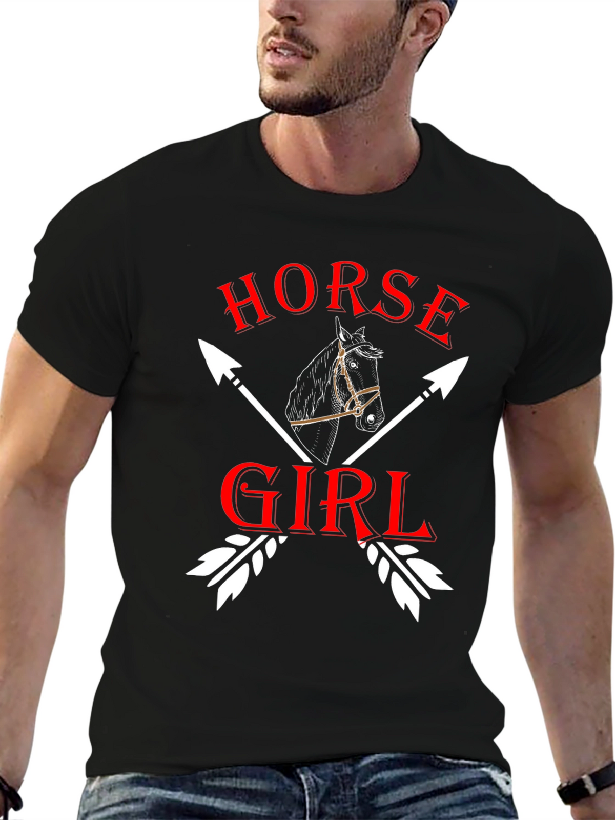 Horse Girl T-Shirt Equestrian Arrow Design