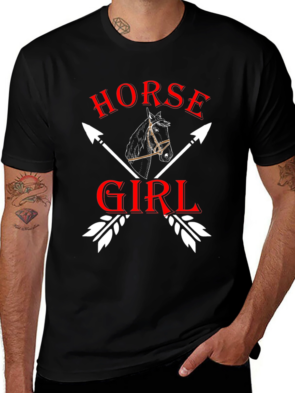 Horse Girl T-Shirt Equestrian Arrow Design