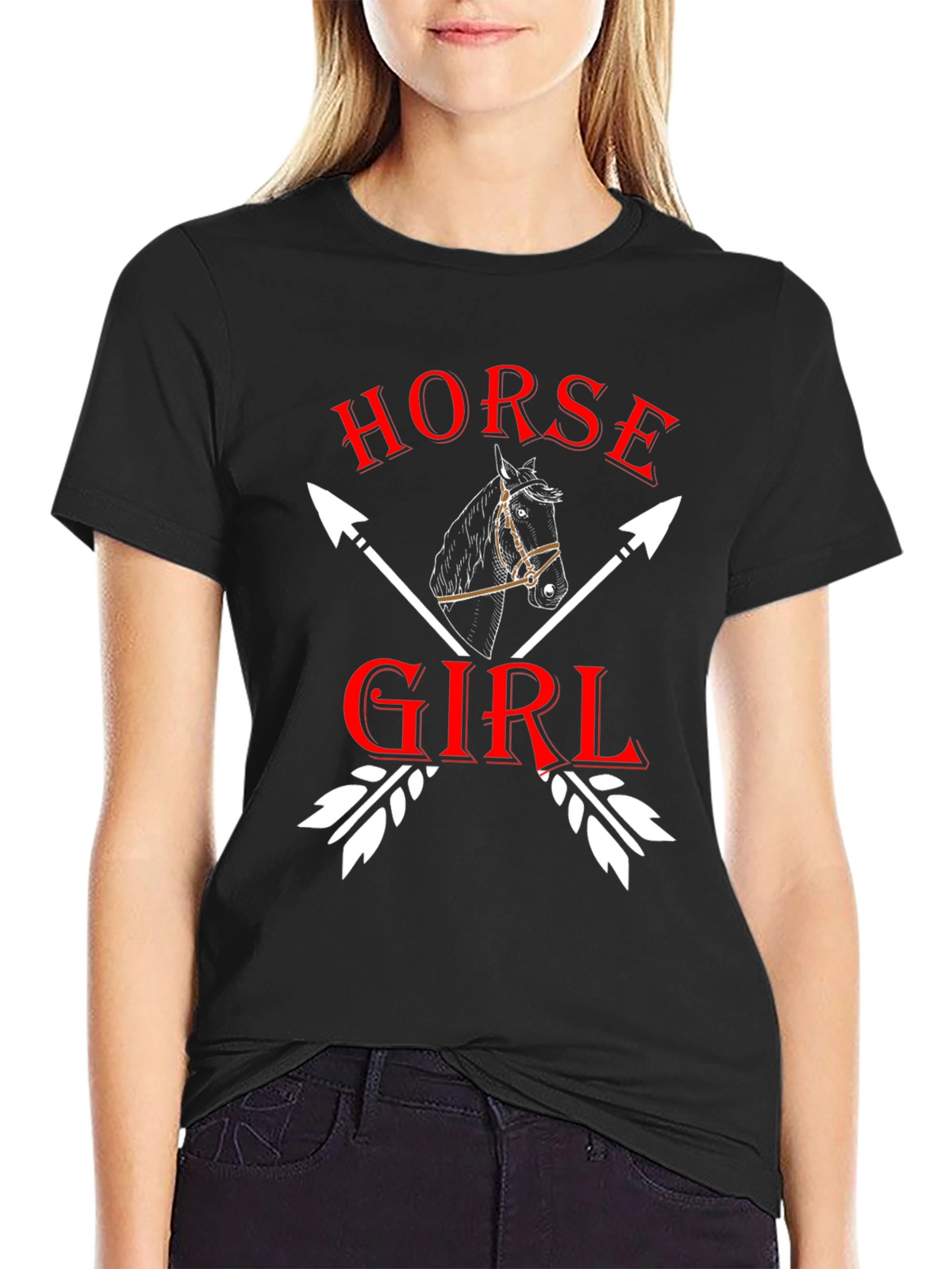 Horse Girl T-Shirt Equestrian Arrow Design