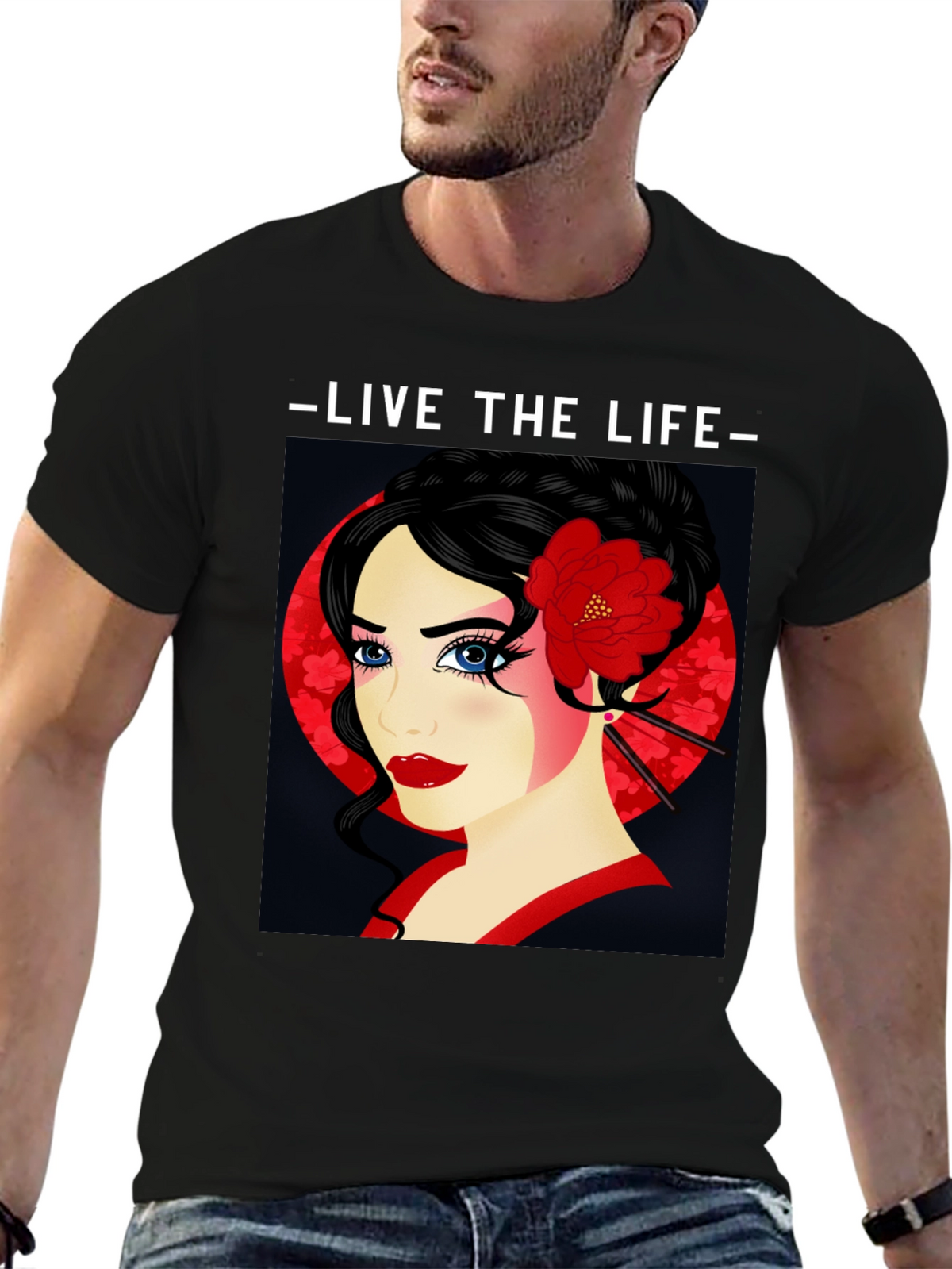 Geisha Graphic Print T-Shirt