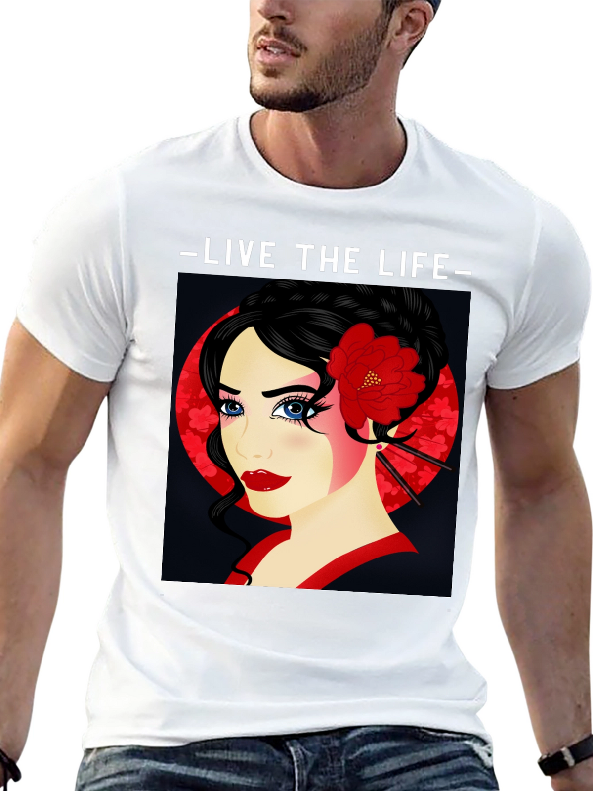 Geisha Graphic Print T-Shirt