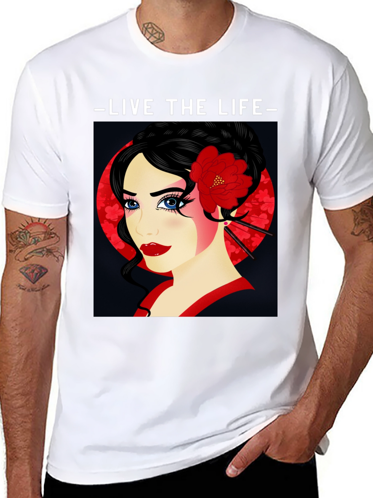 Geisha Graphic Print T-Shirt