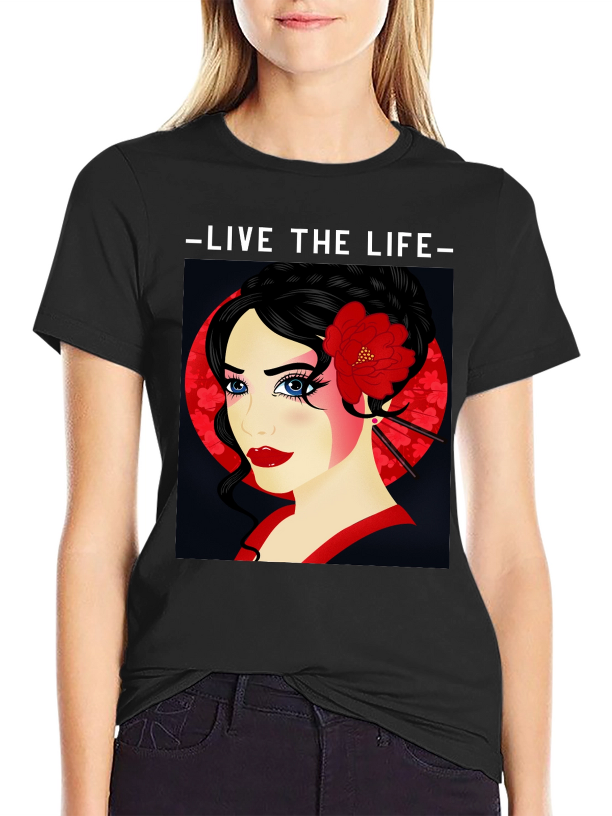 Geisha Graphic Print T-Shirt