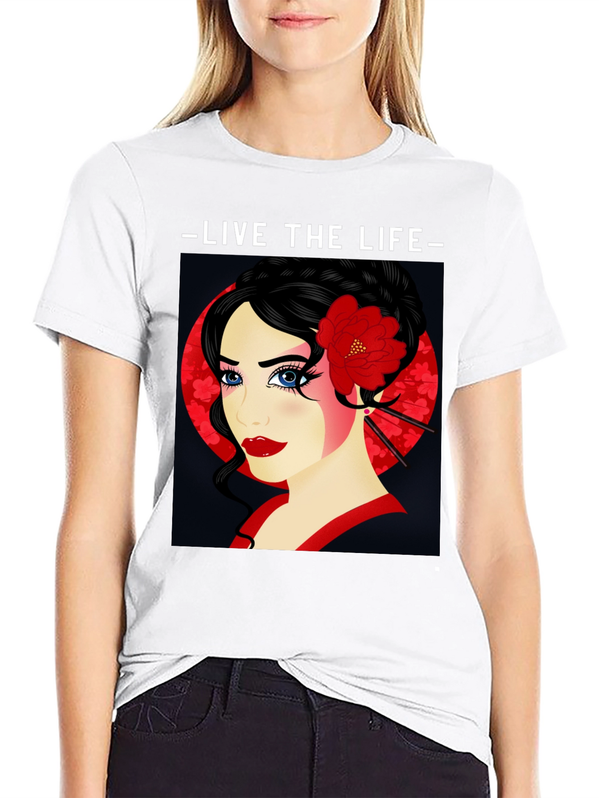 Geisha Graphic Print T-Shirt