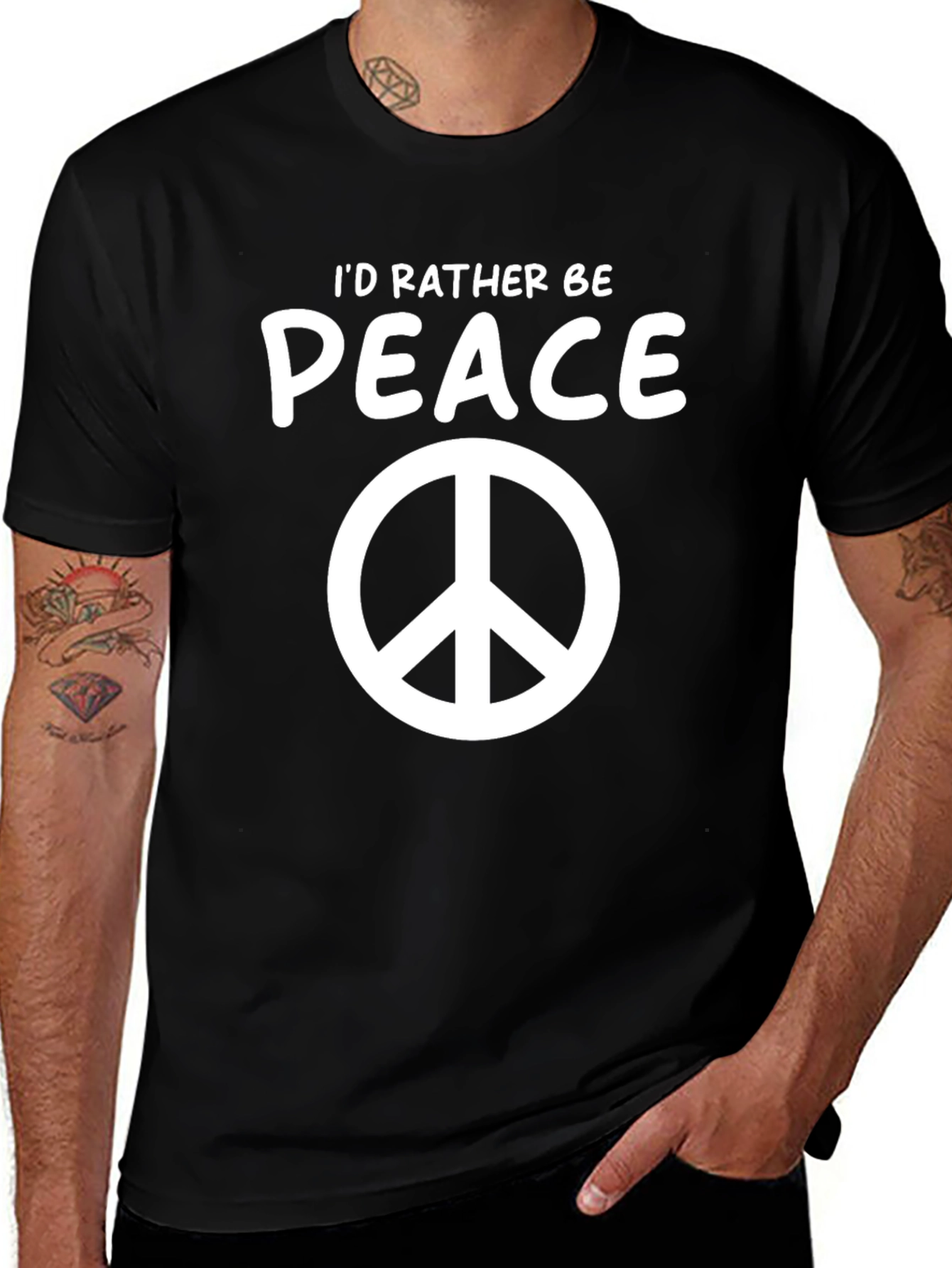Peace Sign T-Shirt - Id Rather Be Peace
