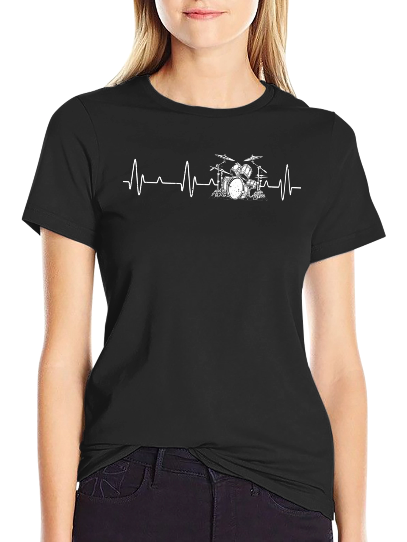 Drum Heartbeat Graphic Tee - Music Lover T-Shirt