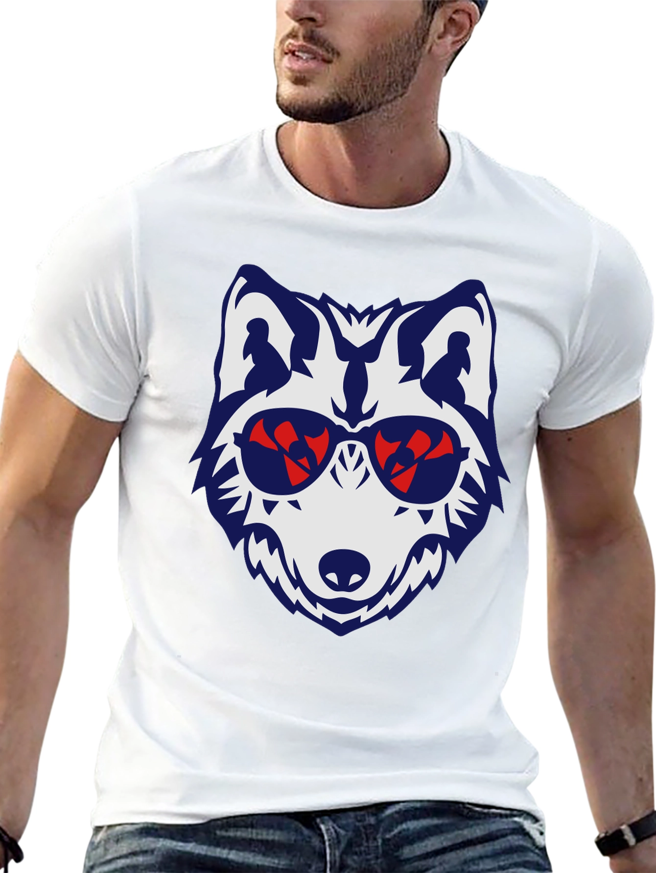Cool Wolf Graphic Tee - Mens Black T-Shirt
