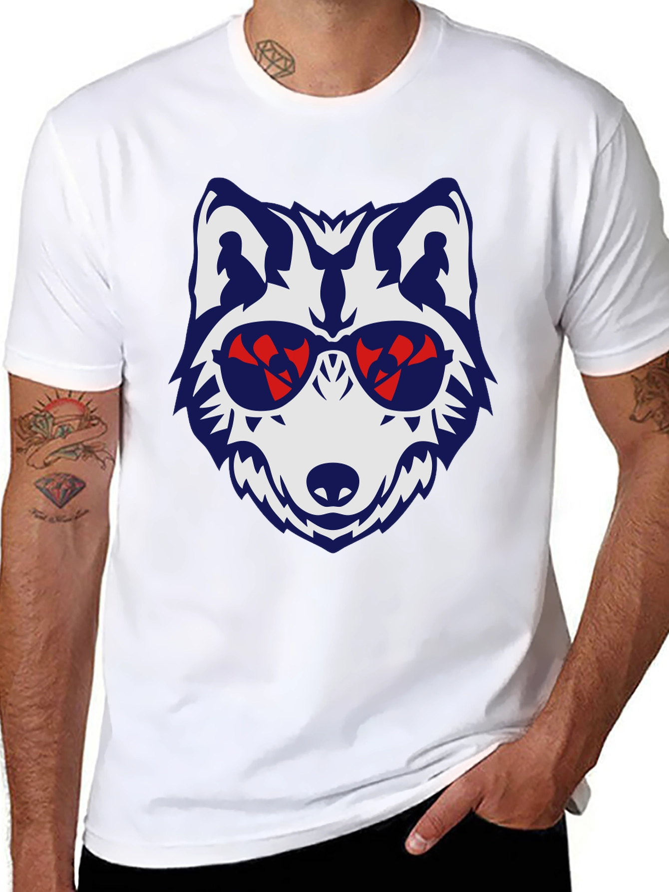 Cool Wolf Graphic Tee - Mens Black T-Shirt