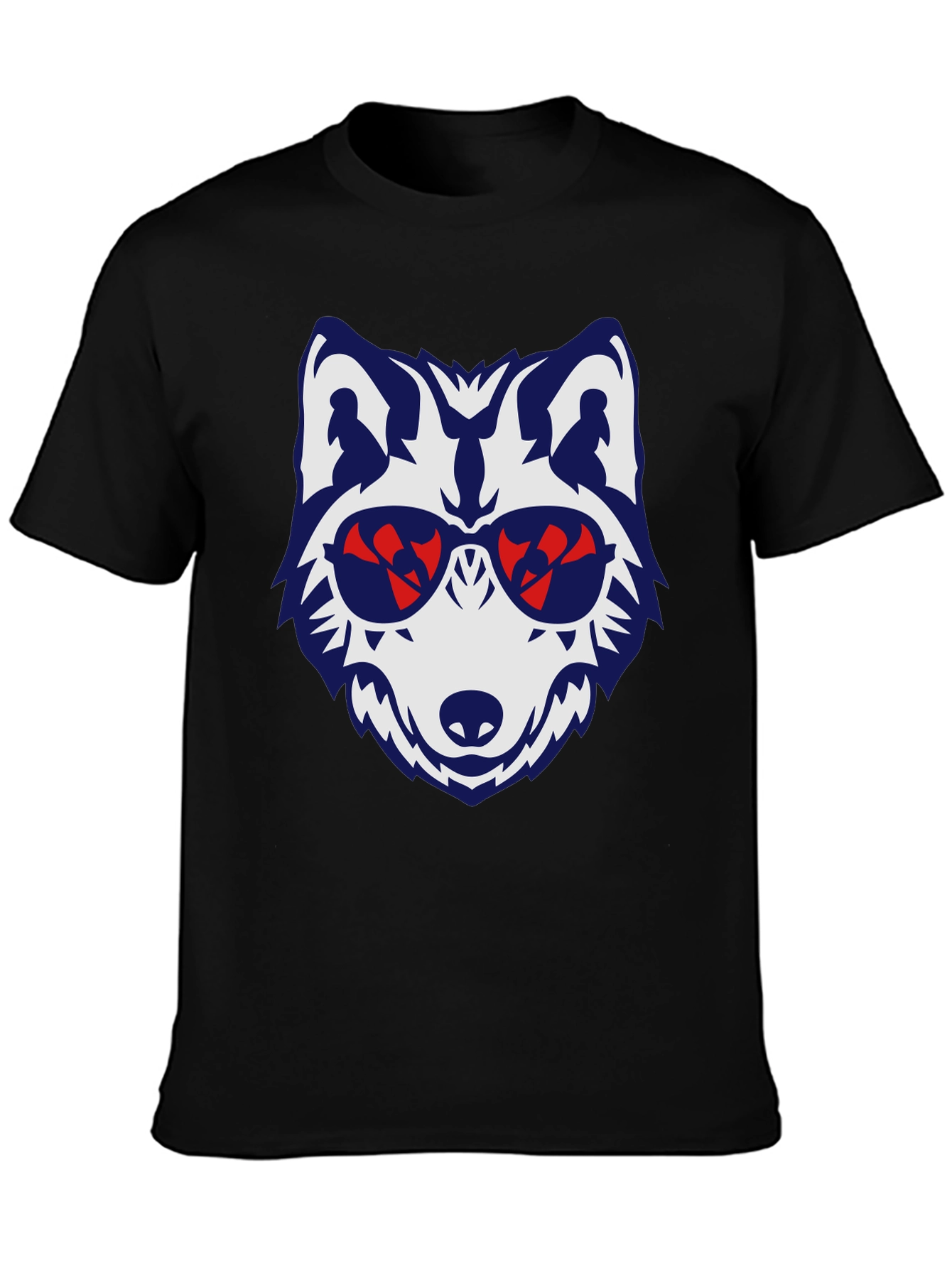Cool Wolf Graphic Tee - Mens Black T-Shirt