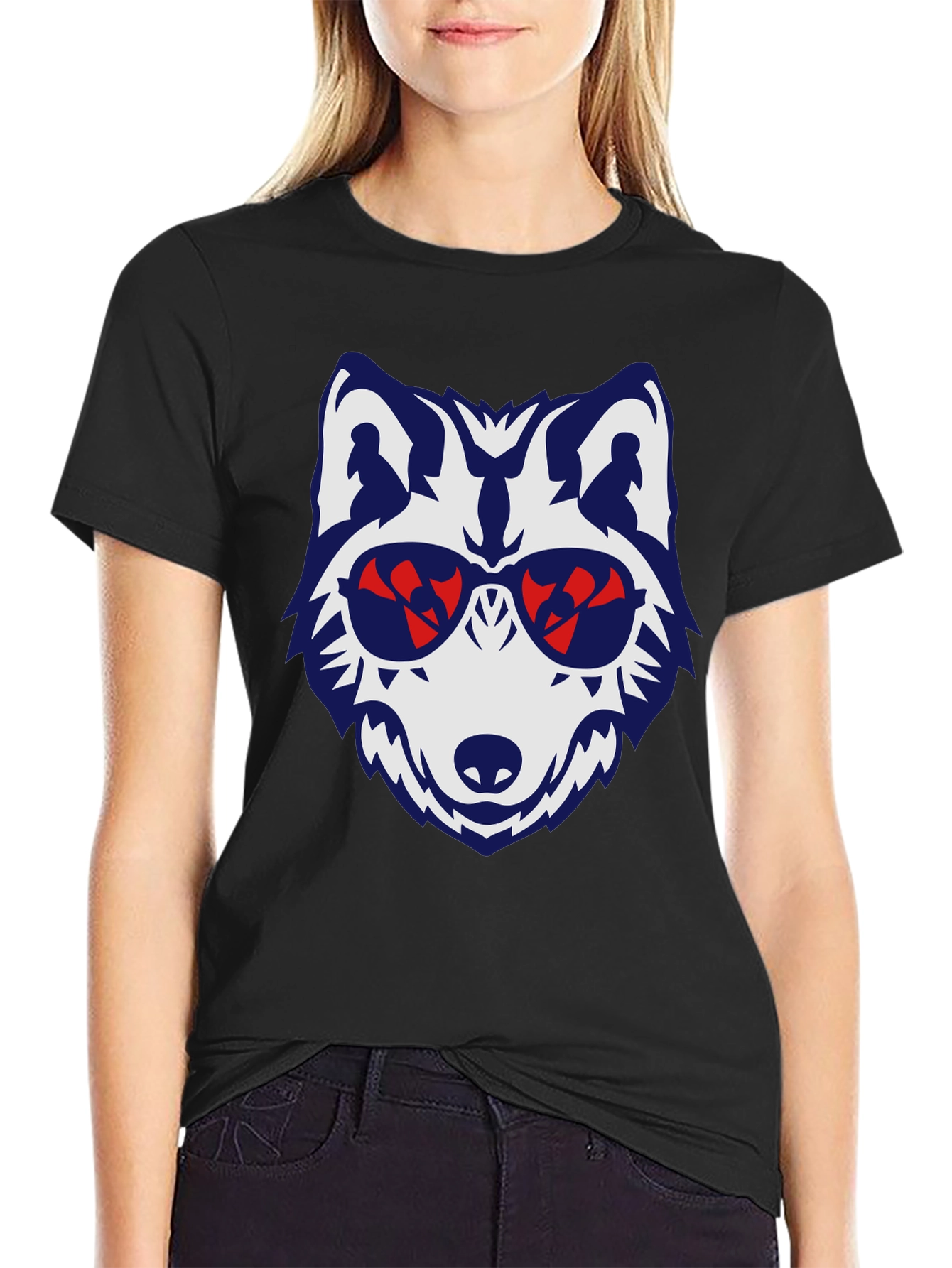 Cool Wolf Graphic Tee - Mens Black T-Shirt
