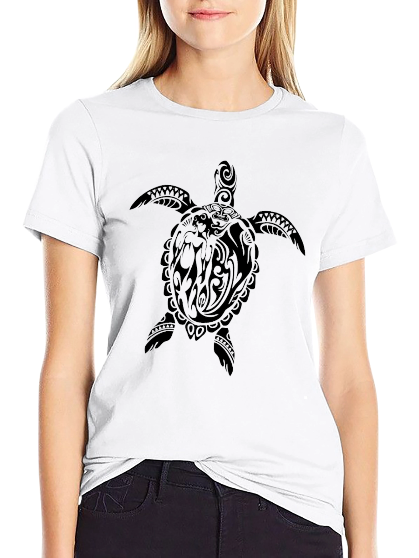 Tribal Turtle Graphic Tee - Black