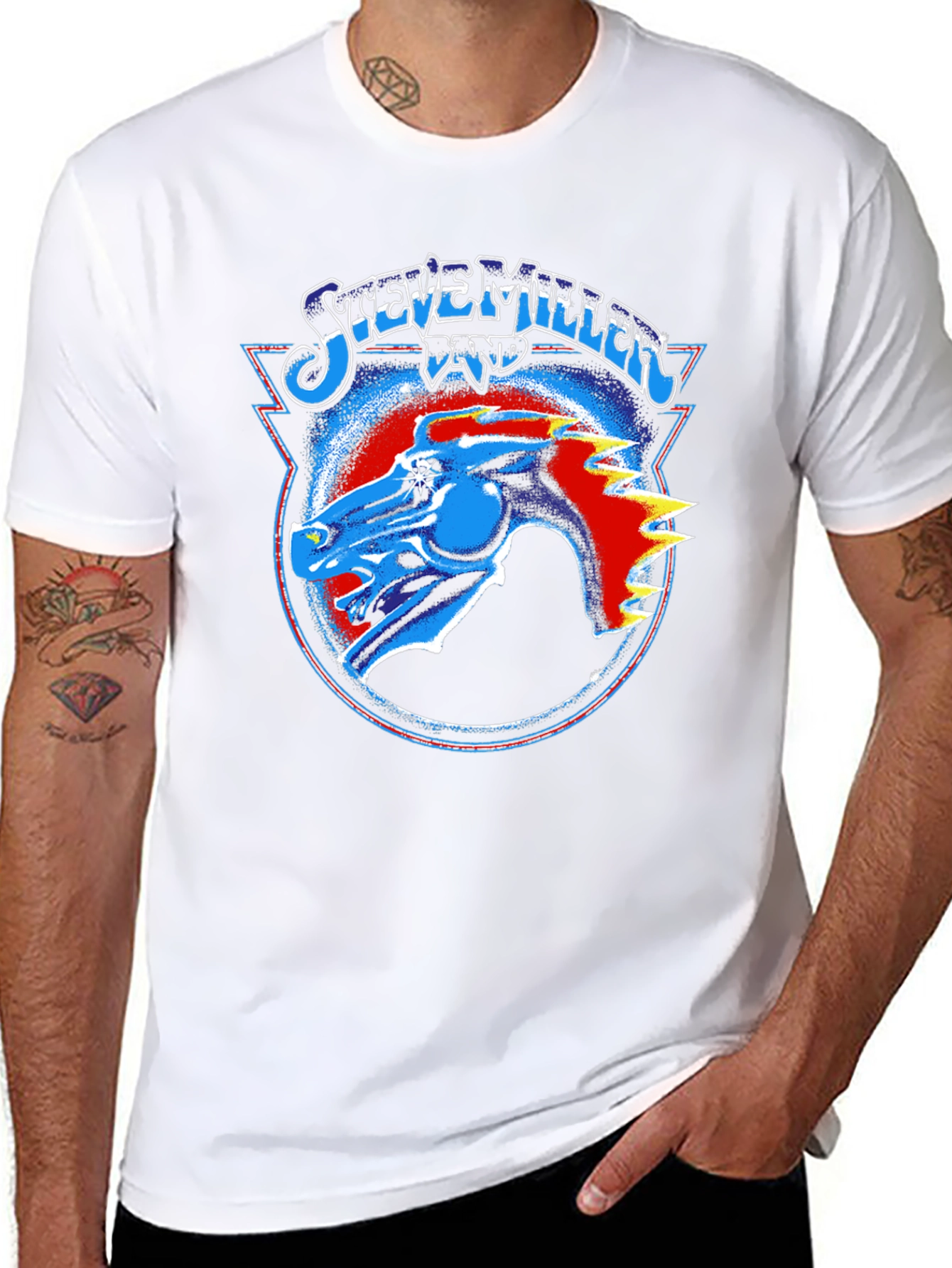 Steve Miller Band Graphic Print Mens T-Shirt