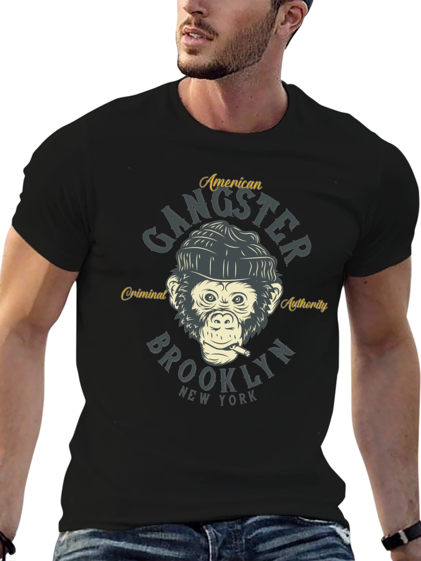 Gangster Monkey Graphic Tee