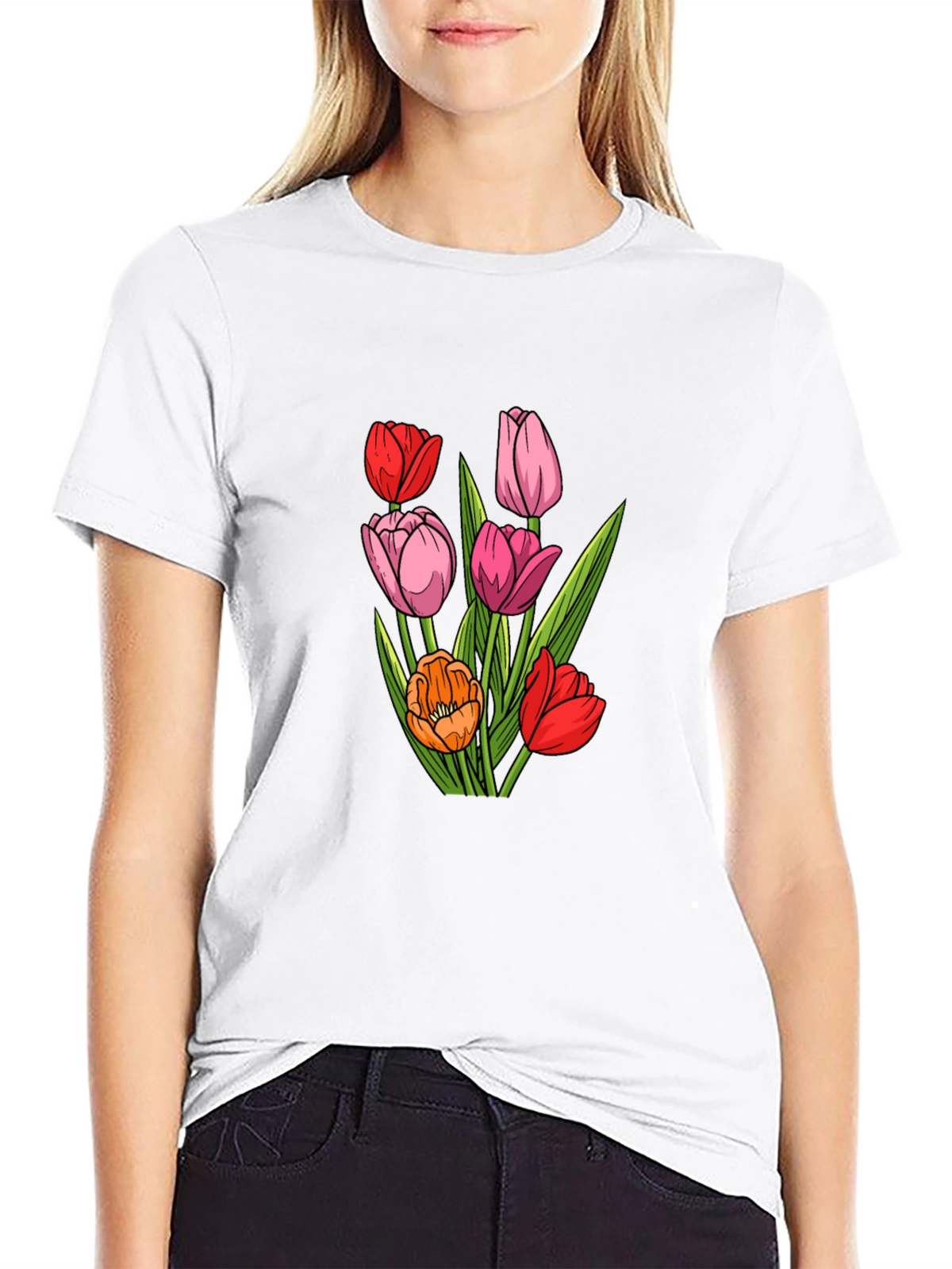 Floral Tulip Graphic T-Shirt