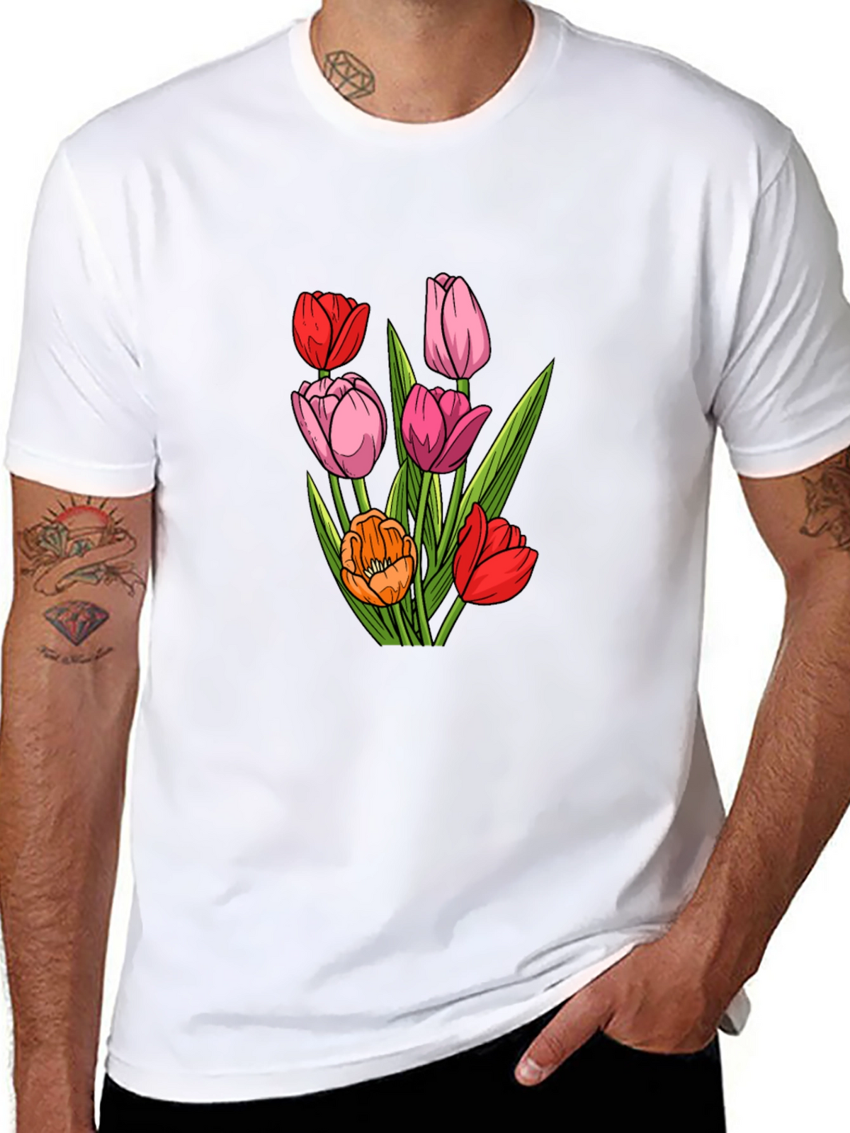 Floral Tulip Graphic T-Shirt