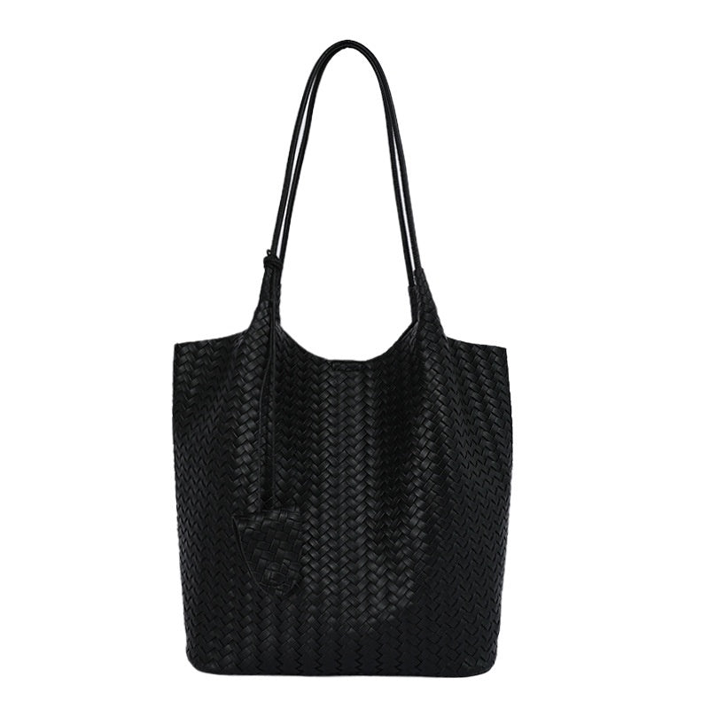 Stylish Large Capacity Woven Texture Tote Bag for Versatile Fashion