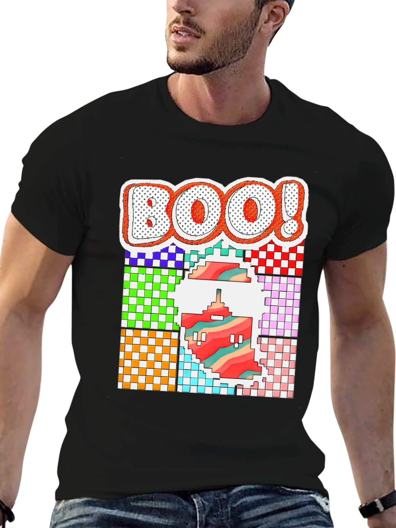 Pixelated Boo! Halloween T-Shirt