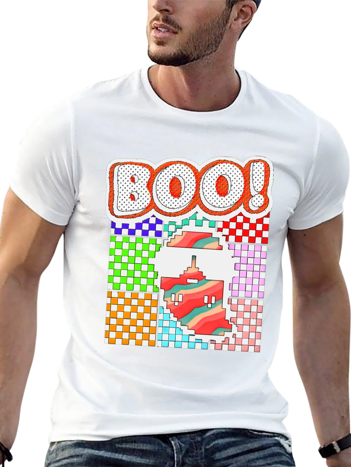 Pixelated Boo! Halloween T-Shirt