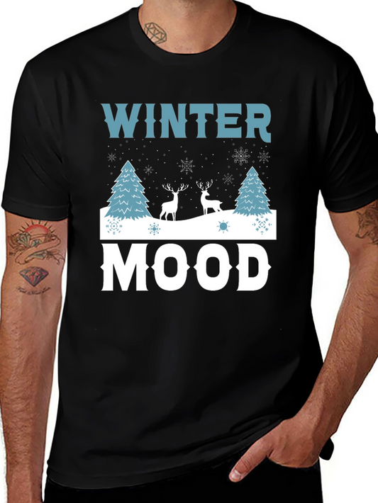 Winter Mood Graphic Tee - Holiday Shirt