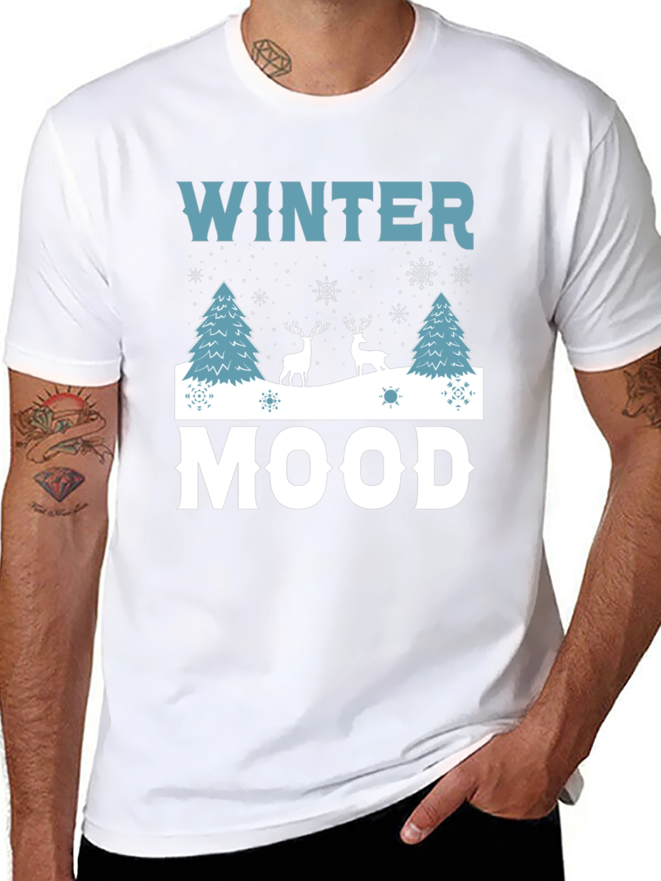 Winter Mood Graphic Tee - Holiday Shirt