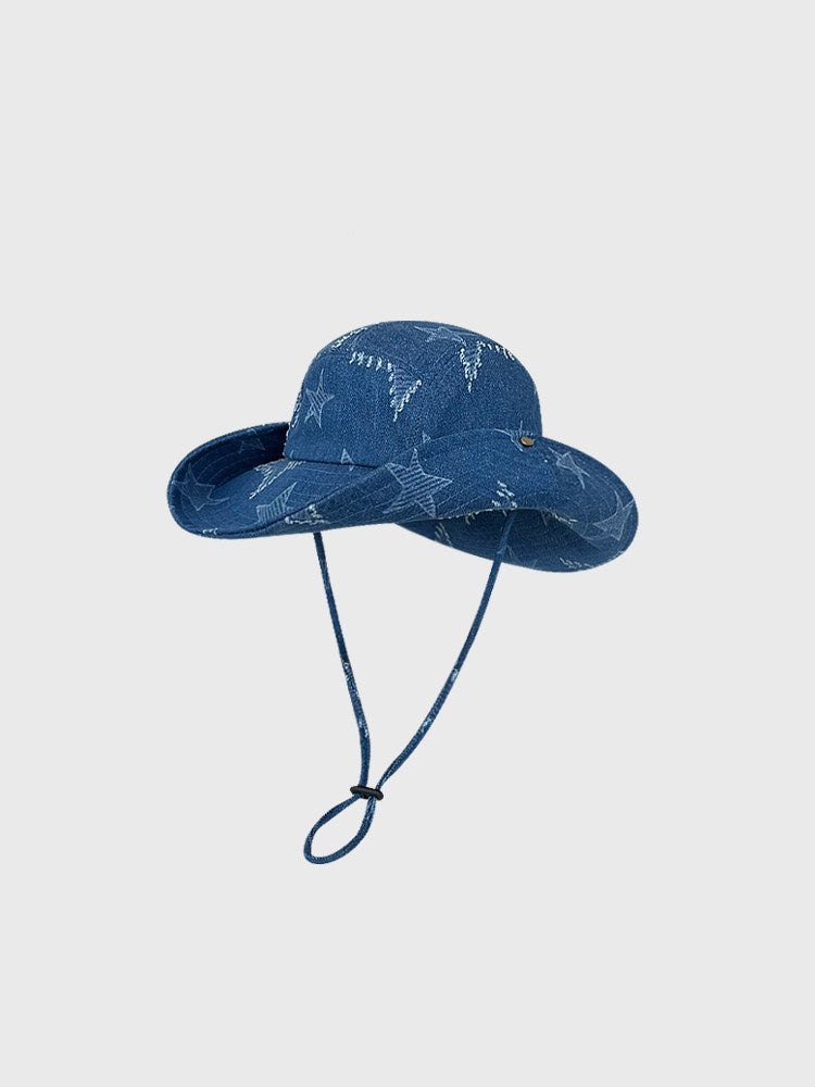 Women's Vintage Western Sun Hat - Stylish Summer Cowboy Brim for Outdoor Use