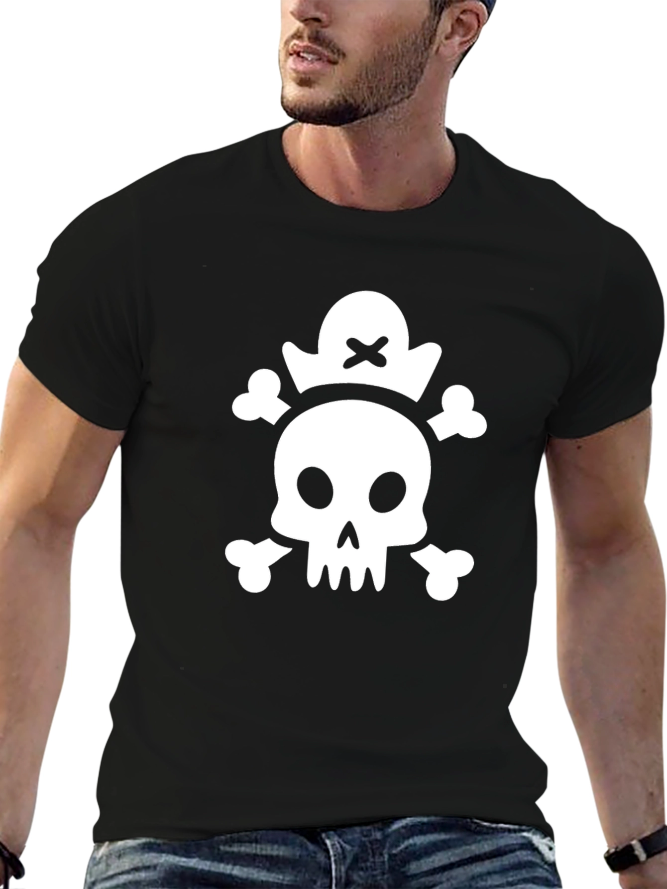 Skull & Crossbones Graphic Black T-Shirt