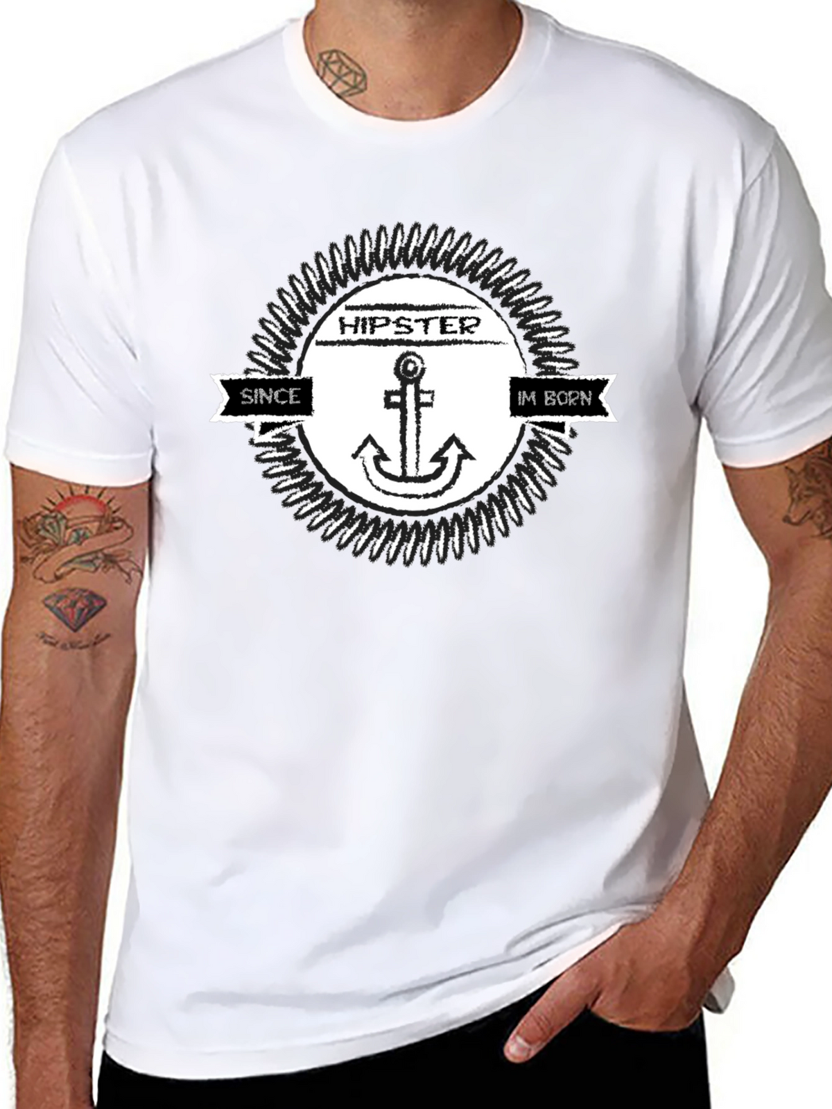 Hipster Anchor T-Shirt - Since Im Born