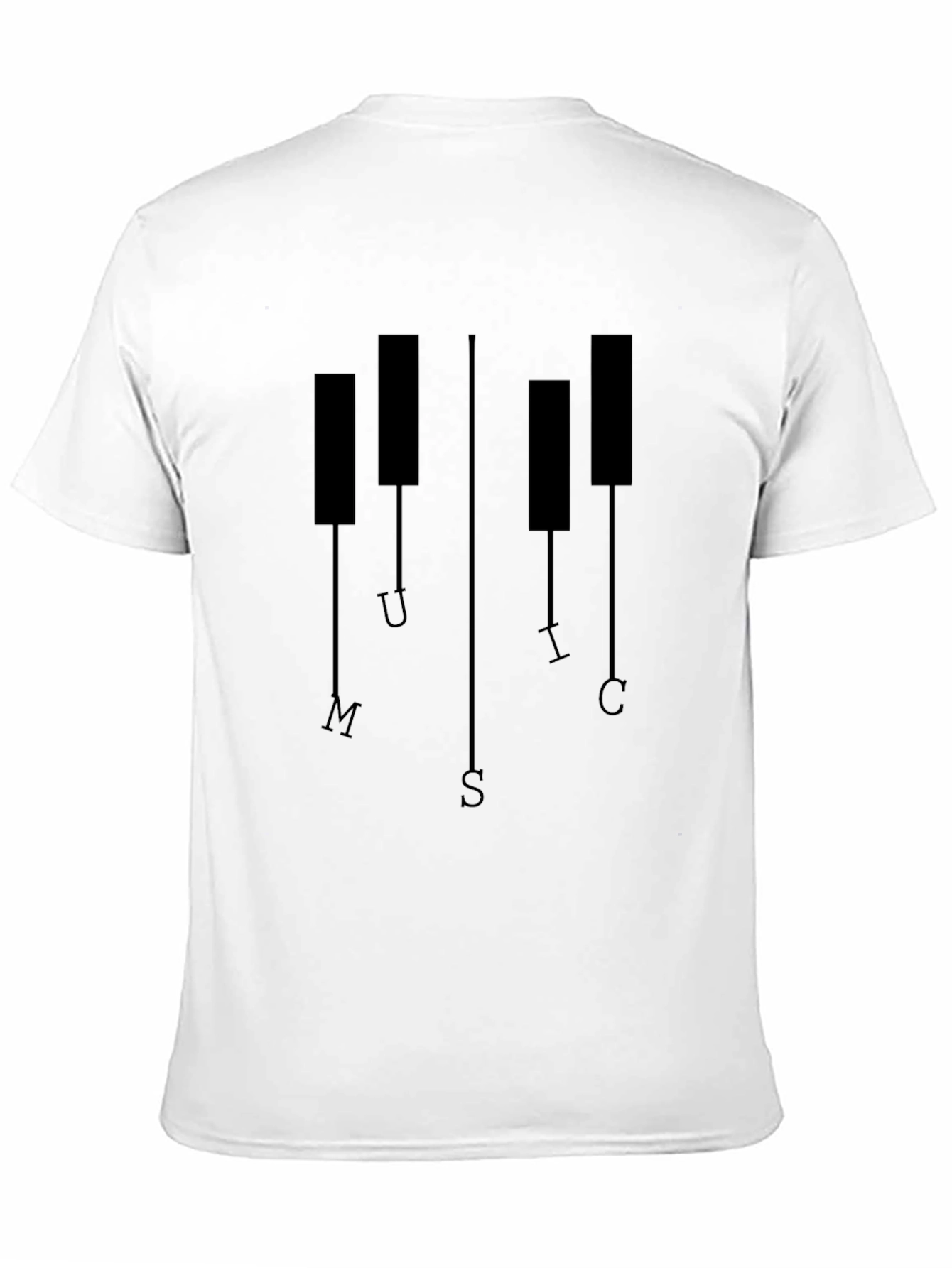 Music Piano Keys Black Graphic T-Shirt
