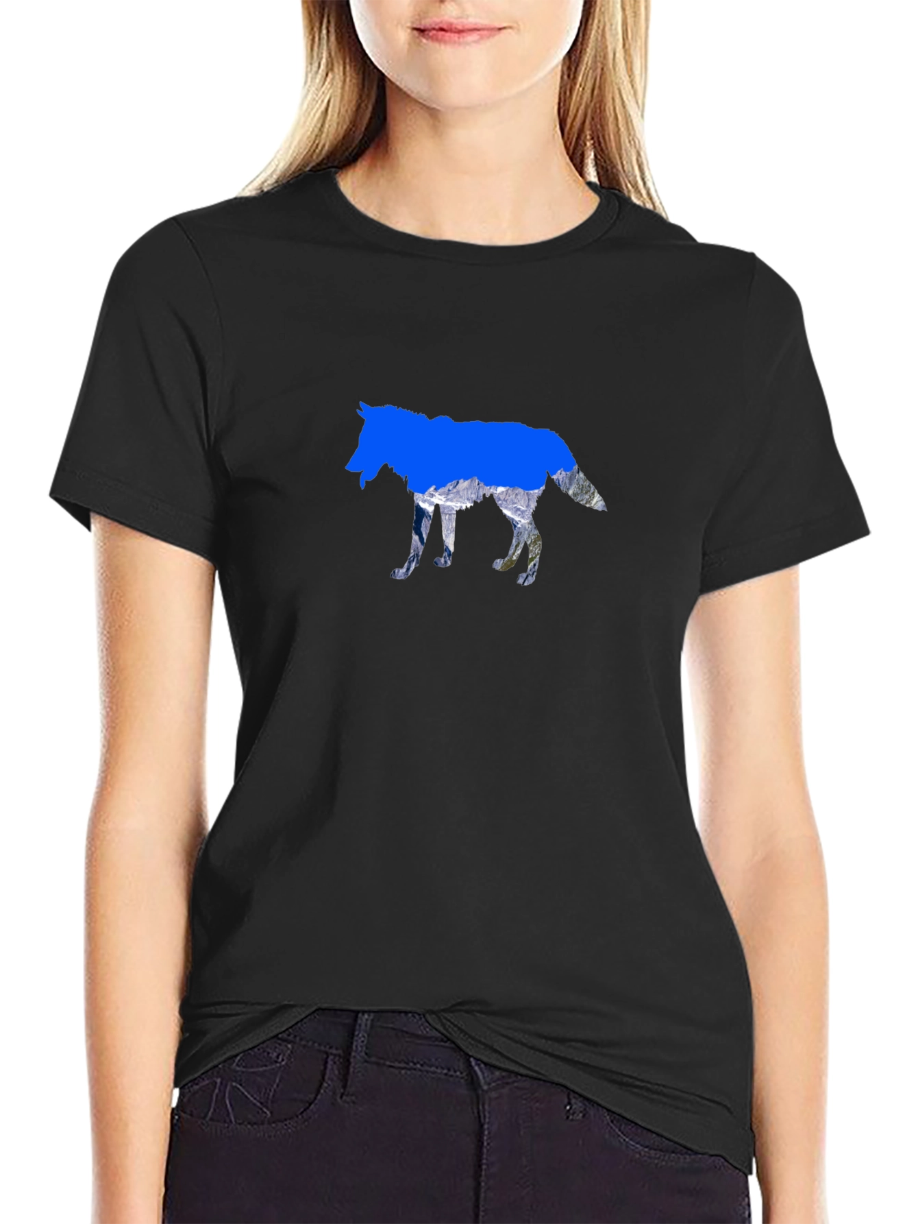 Wolf Silhouette Graphic Tee - Nature Inspired Design