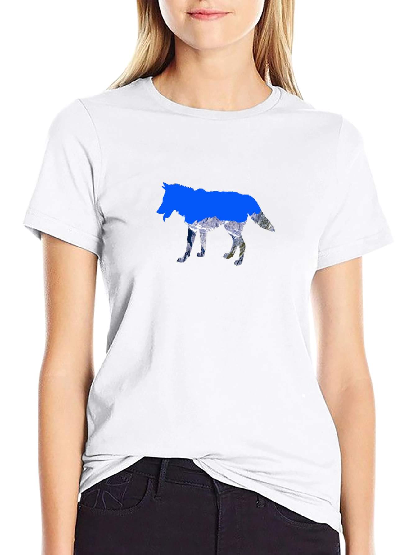 Wolf Silhouette Graphic Tee - Nature Inspired Design