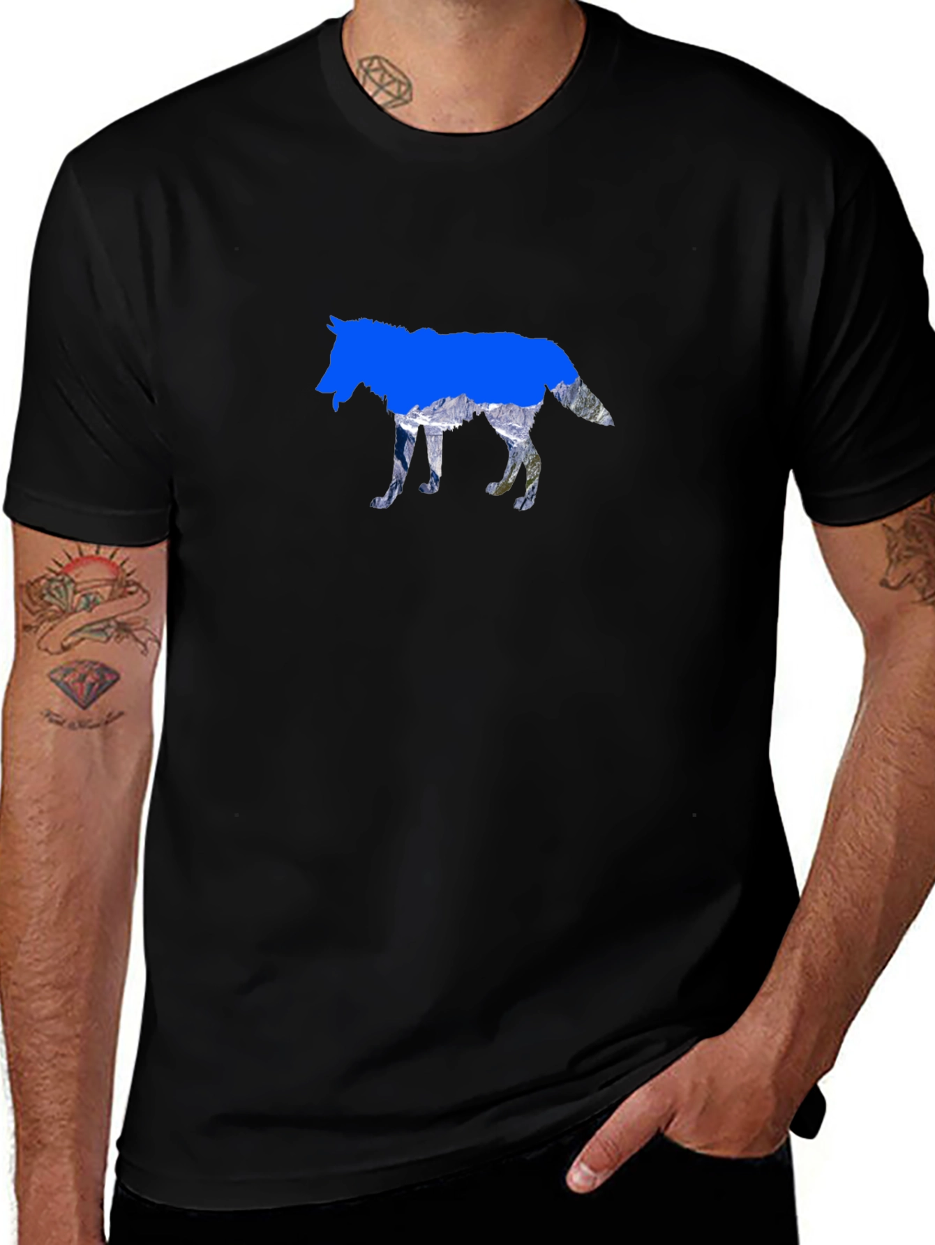Wolf Silhouette Graphic Tee - Nature Inspired Design