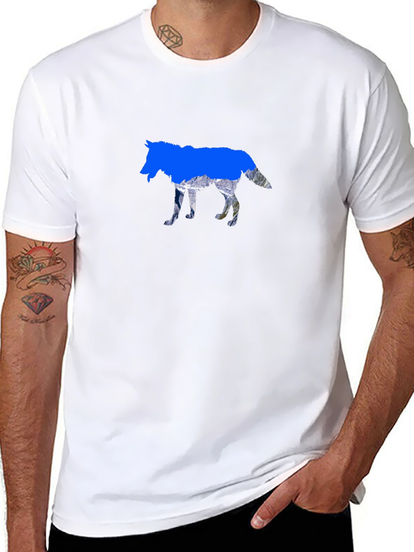Wolf Silhouette Graphic Tee - Nature Inspired Design