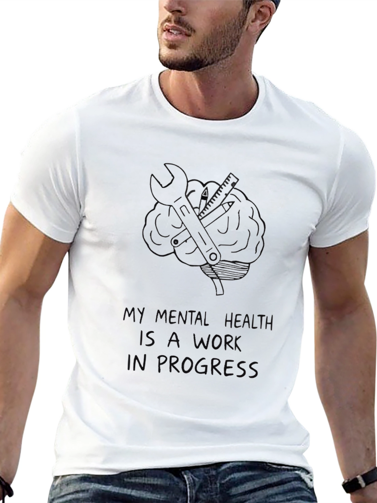 My Mental Health Work In Progress Black T-Shirt