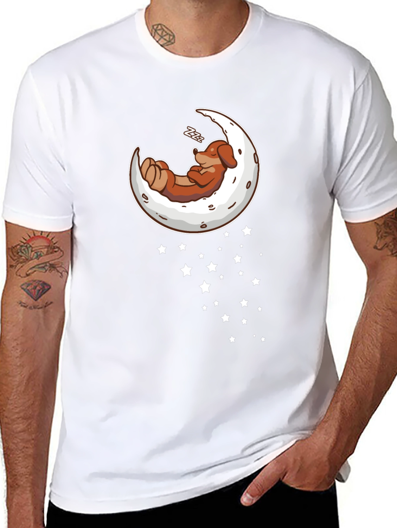 Dachshund Moon Sleep T-Shirt