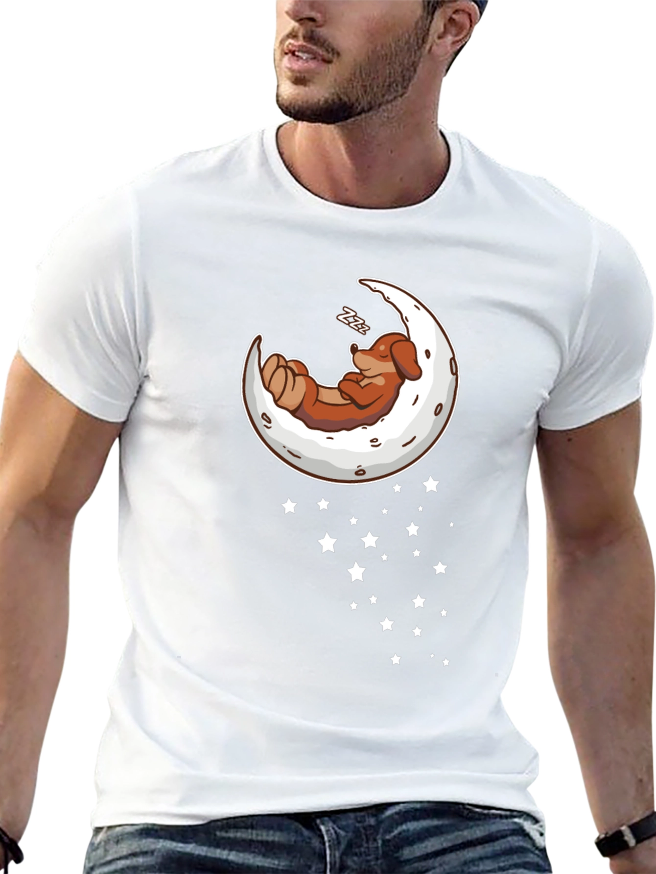 Dachshund Moon Sleep T-Shirt