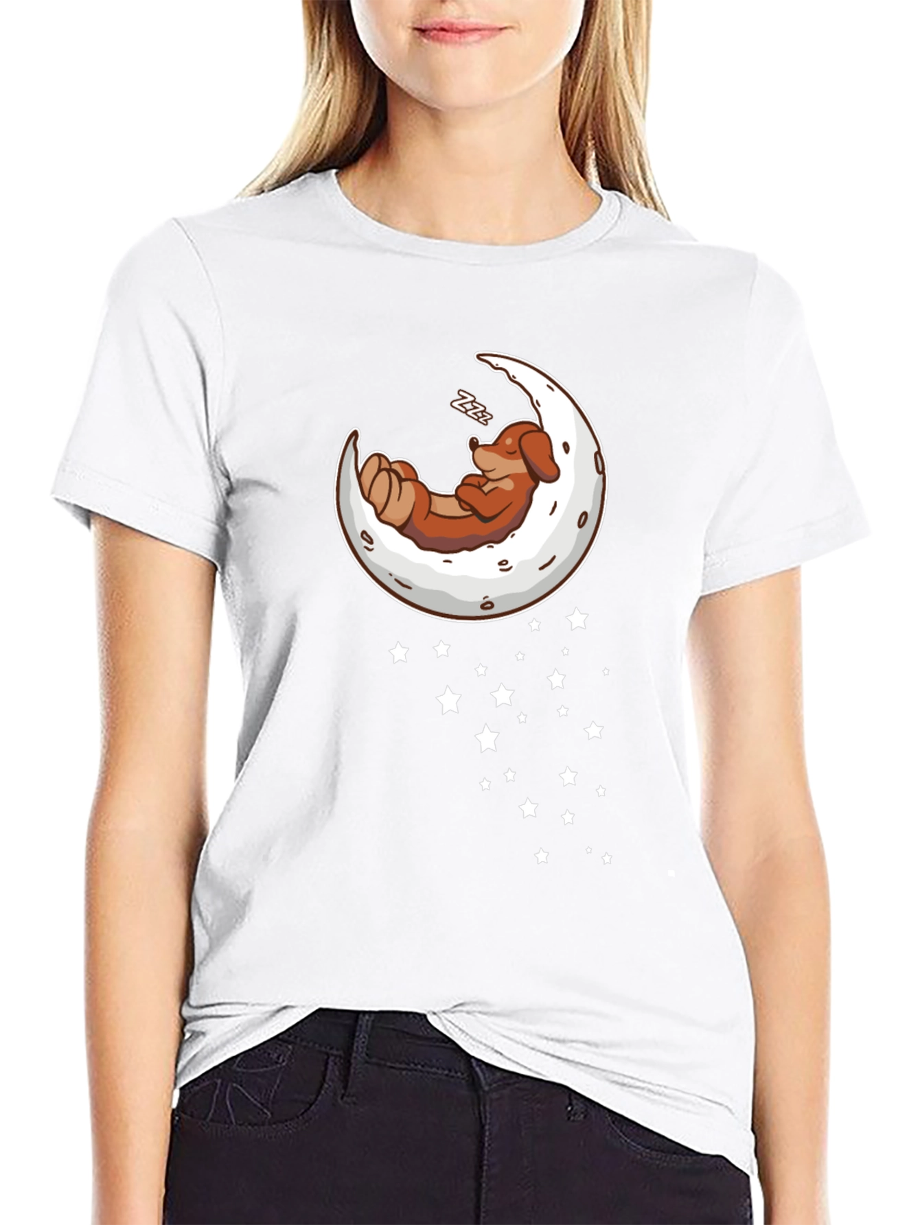 Dachshund Moon Sleep T-Shirt