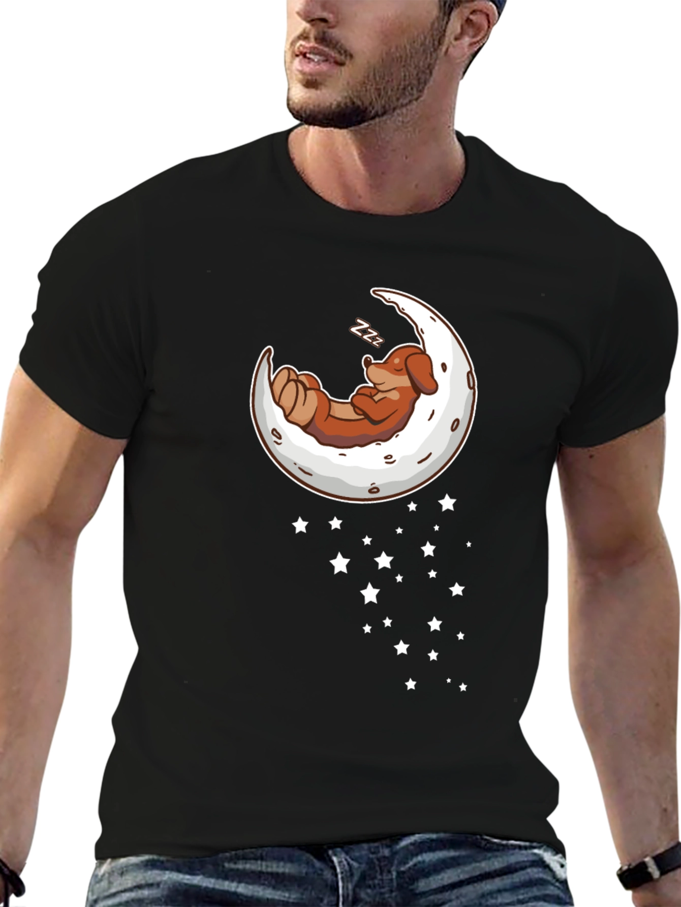 Dachshund Moon Sleep T-Shirt