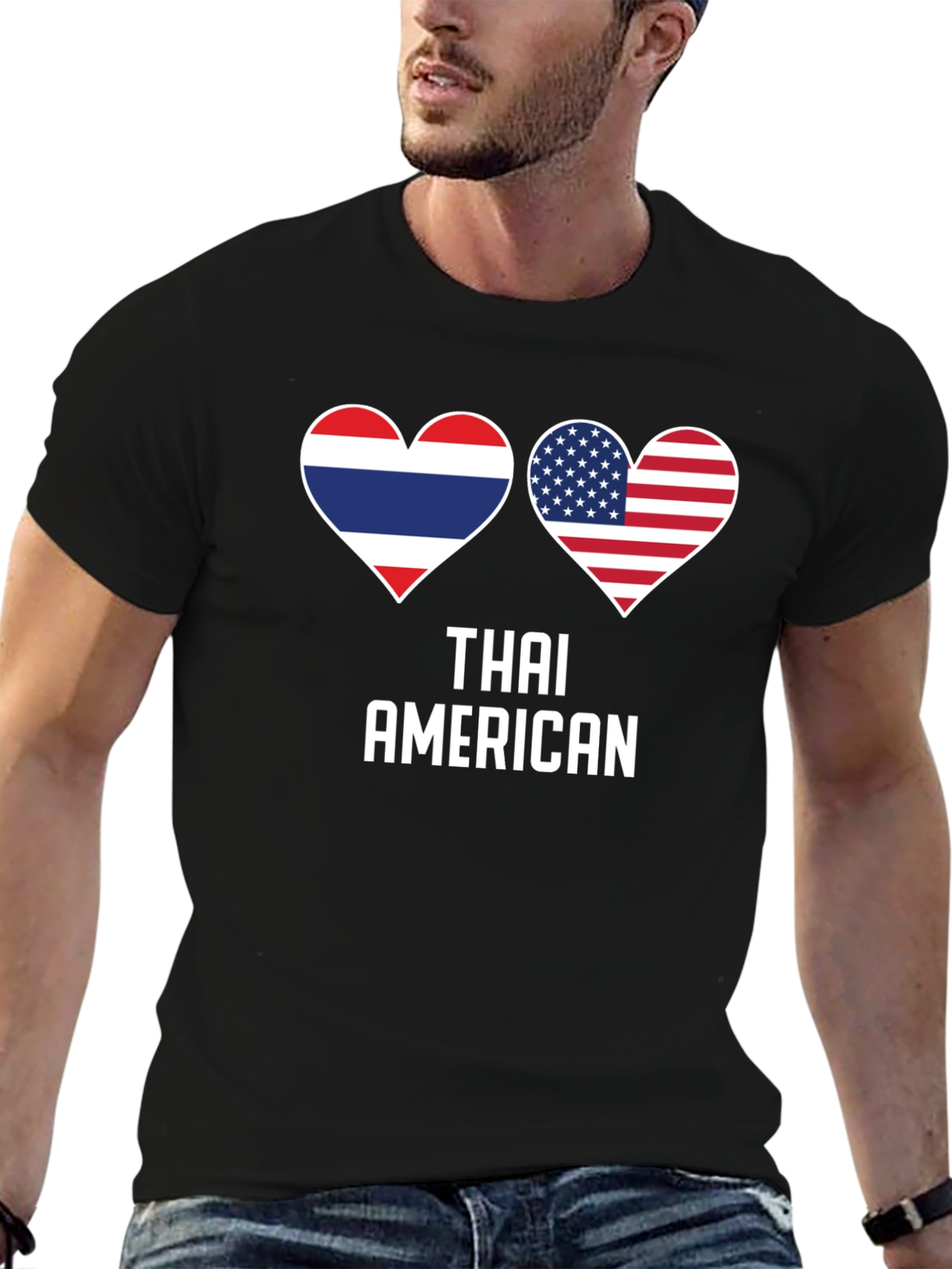 Thai American Flag Heart T-Shirt