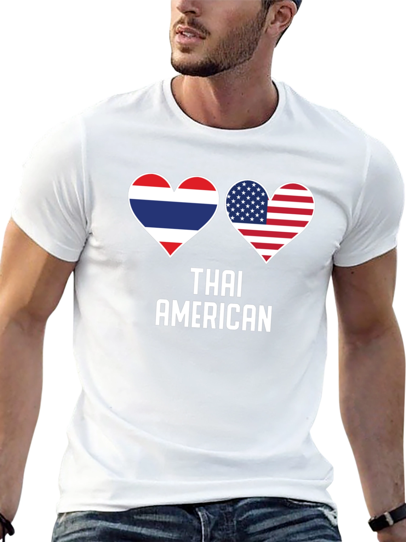 Thai American Flag Heart T-Shirt