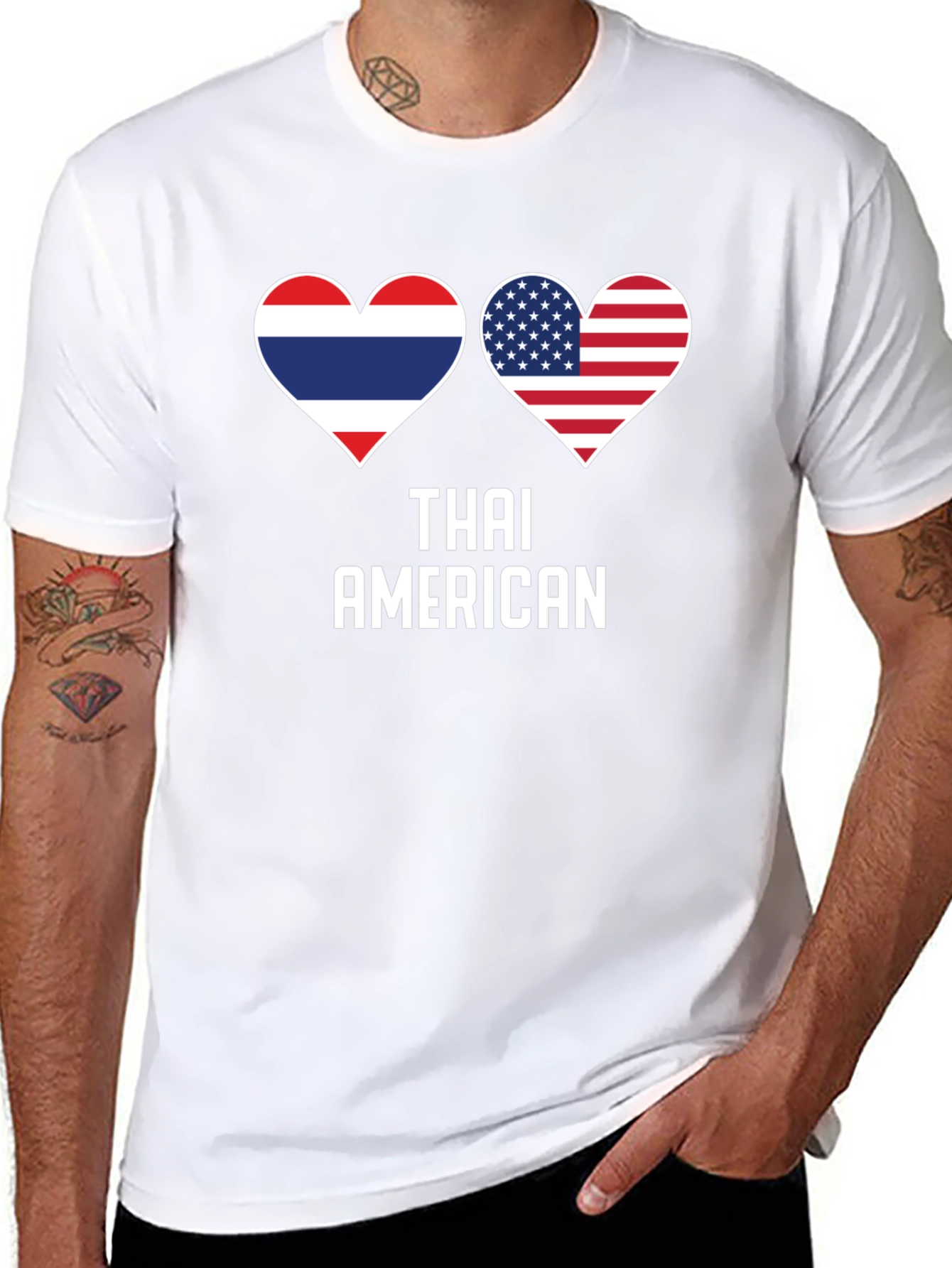 Thai American Flag Heart T-Shirt