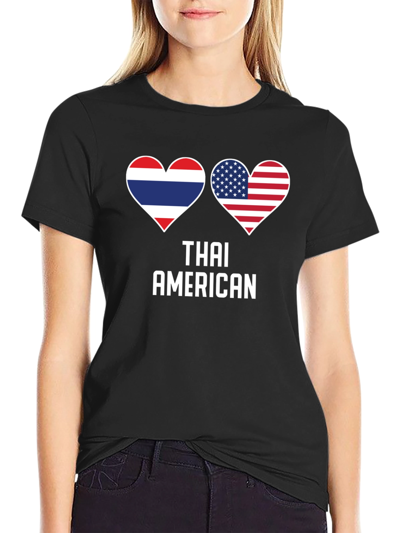 Thai American Flag Heart T-Shirt