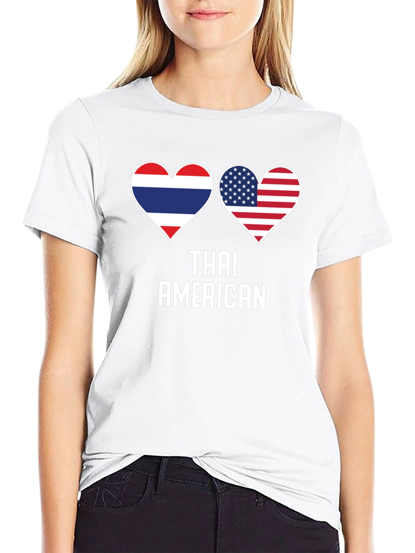 Thai American Flag Heart T-Shirt