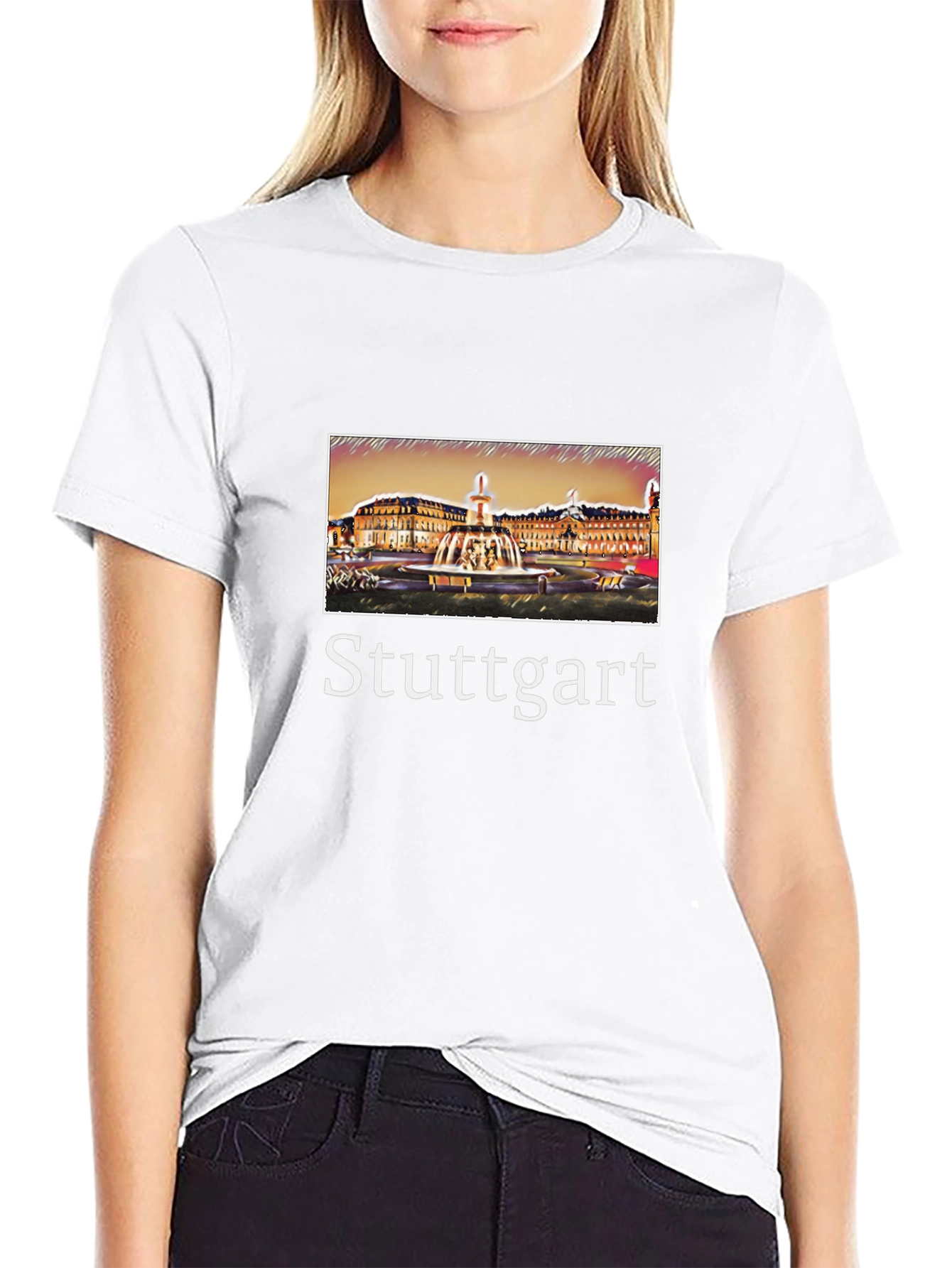Stuttgart Germany T-Shirt City Fountain
