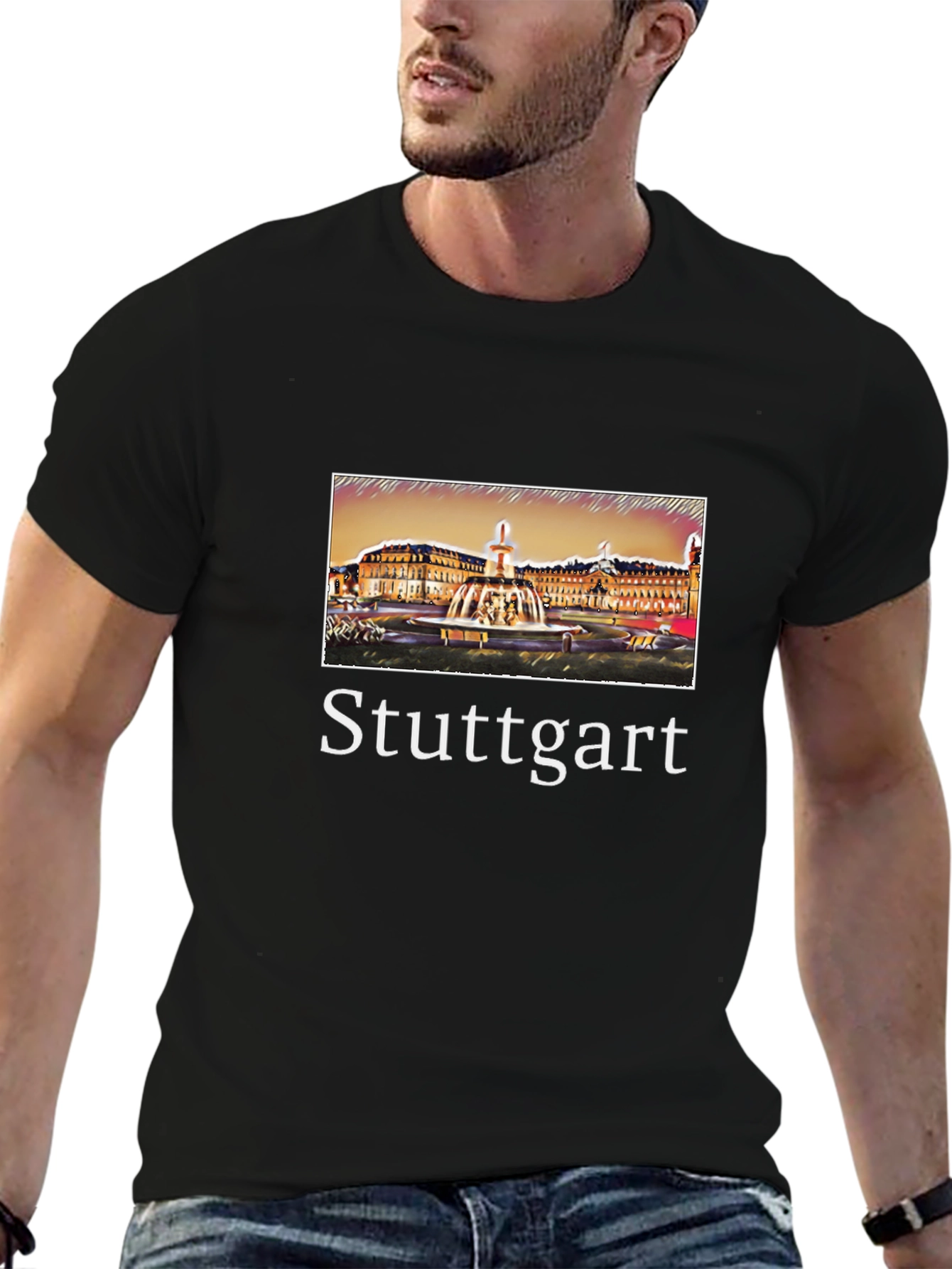 Stuttgart Germany T-Shirt City Fountain