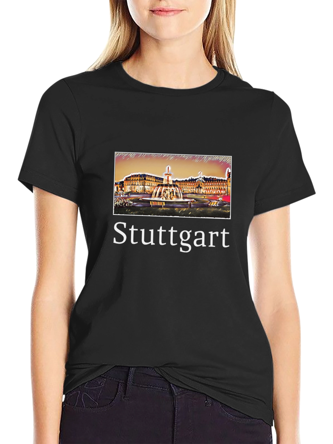 Stuttgart Germany T-Shirt City Fountain